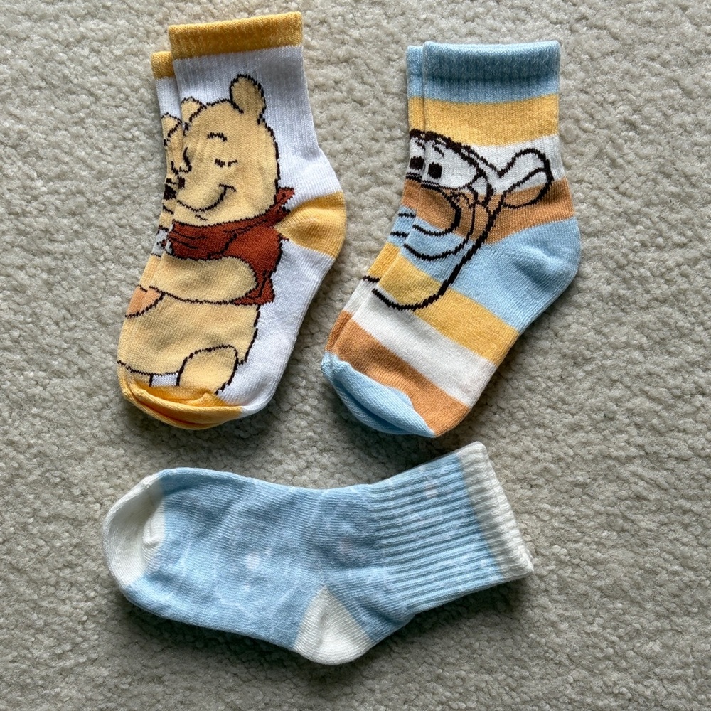 Winnie the Pooh and Tigger Kids Socks - 3 Pair